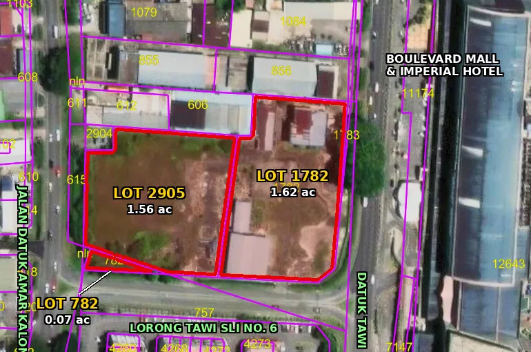 Indicative site plan showing Lots 2905, 1782 and 782 outlined together
